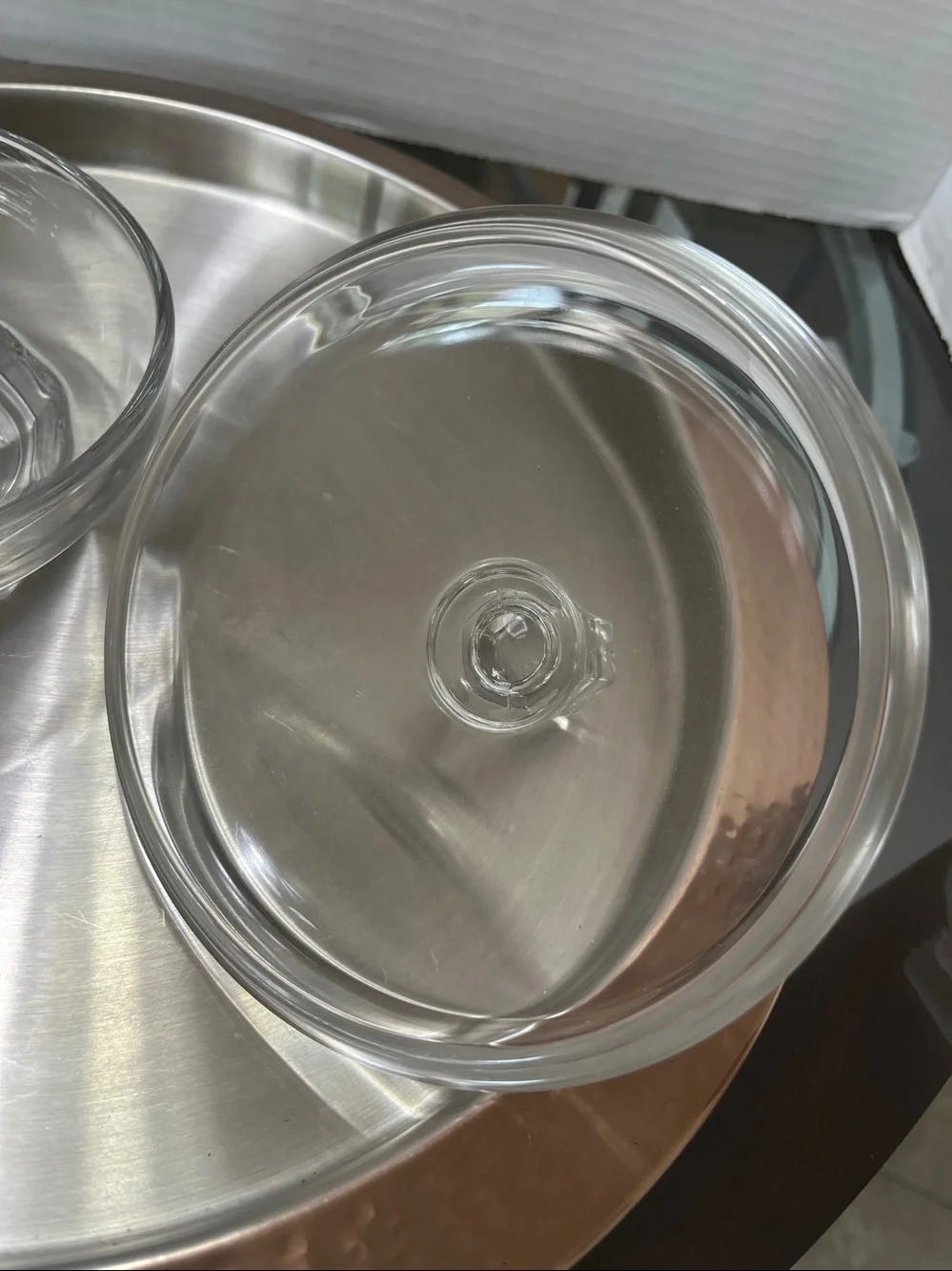 Clear Glass Lidded Candy or Trinket Dish - Elegant Apothecary Style
